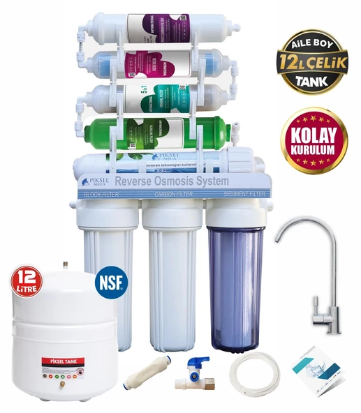Piksel Aqua 12 Aşamalı Alkali Mineralli Açık Kasa Su Arıtma Cihazı