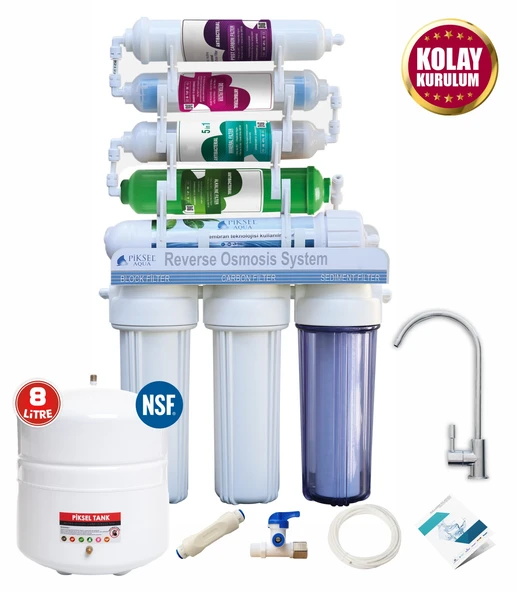 Piksel Aqua 12 Aşamalı Alkali Mineralli Açık Kasa Su Arıtma Cihazı ürün görseli