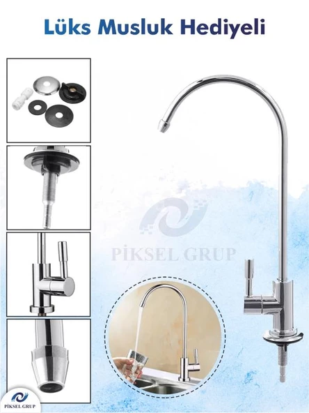 Piksel Aqua 12 Aşamalı Pompalı Alkali Mineralli Açık Kasa Su Arıtma Cihazı - 5