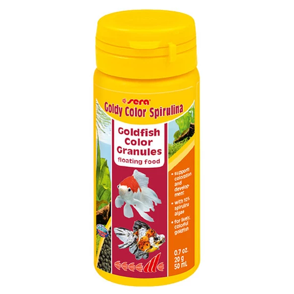 Sera Goldy Color Spirulina Nature 50 ml. 20 gr Skt:11/2027   Orjinal Kutusunda ürün görseli