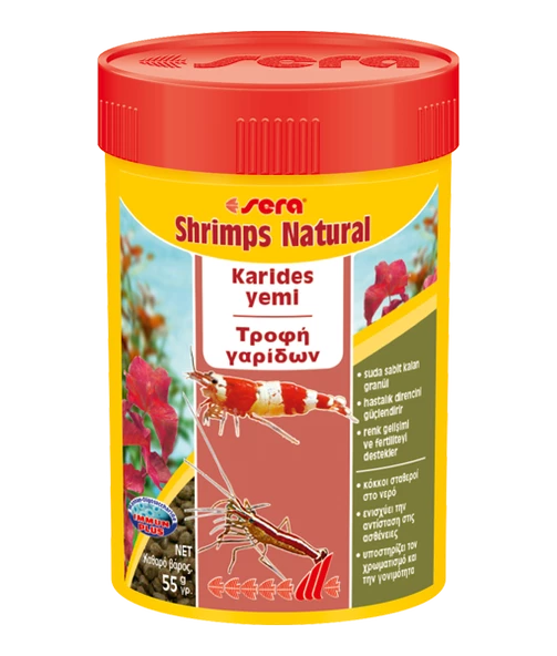 Sera Shrimps Granules Nature 100 ML 55gr  Karides Yemi Orjinal kutusunda Skt:05/2028