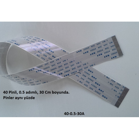 Awm 20624 80C 60V Vw-1 Flex Şerit Kablo 40 Pin 30Cm 40-0.5-30A