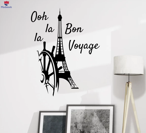 Duvar Sticker Paris Eyfel Kulesi Oh la la Bon Voyage Dekor