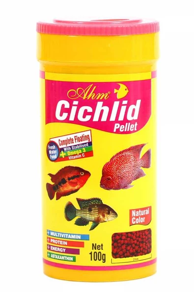 Ahm Cichlid Pellet Natural Colour 250ml  Skt:02/2028 - Resim 2