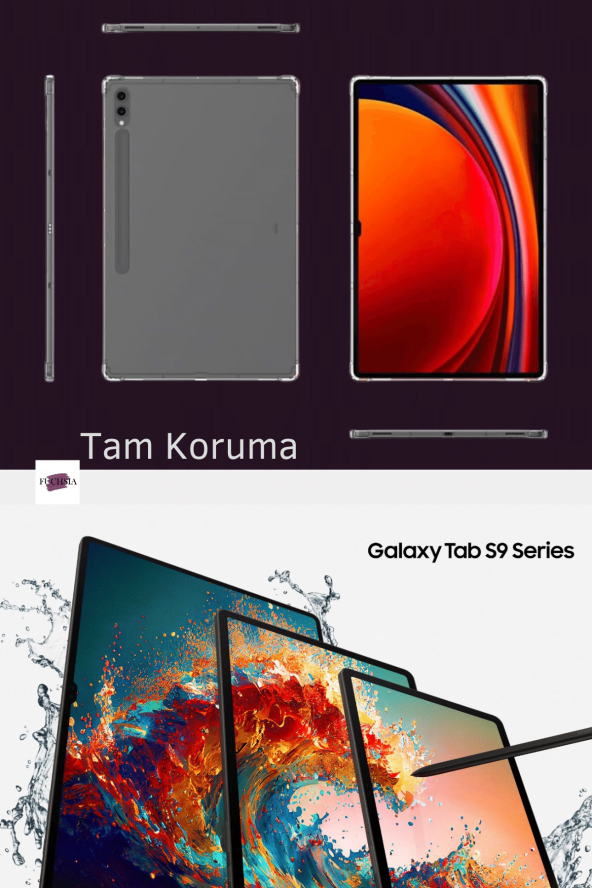 Galaxy Tab S9 FE Plus 12,4 inç Uyumlu Silikon Yumuşak Darbeye Dayanıklı Şeffaf Antişok Kılıf - 6