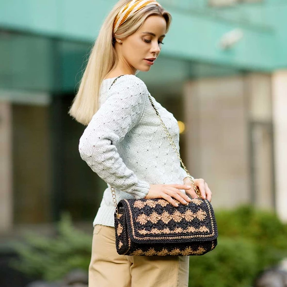 Fibra Natura Raffia Chunky 114-20 Koyu Kraft - Resim 5