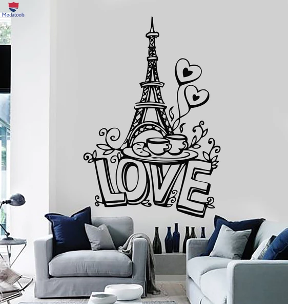 Seyahat Acentesi Duvar Çıkartmaları Eyfel Kulesi Paris Fransa Romantik Sanat Sticker Benzersiz Hediyelik ürün görseli 1