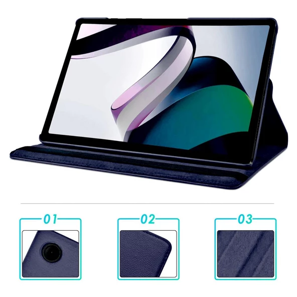 MobaxAksesuar Xiaomi Redmi Pad SE 11inç Kılıf 360 Dönebilen Standlı Case - 3