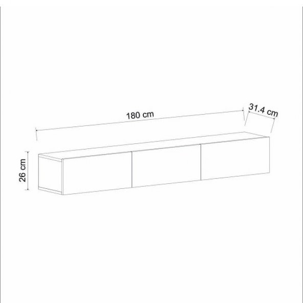 BMdekor TV Sehpası Tunus Beyaz 180 cm - 2