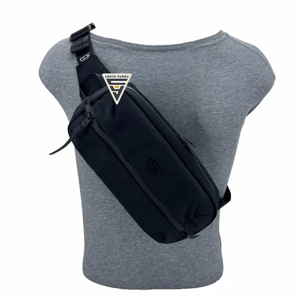 ÇÇS London 31417 XL Bel Çantası Siyah - Resim 6