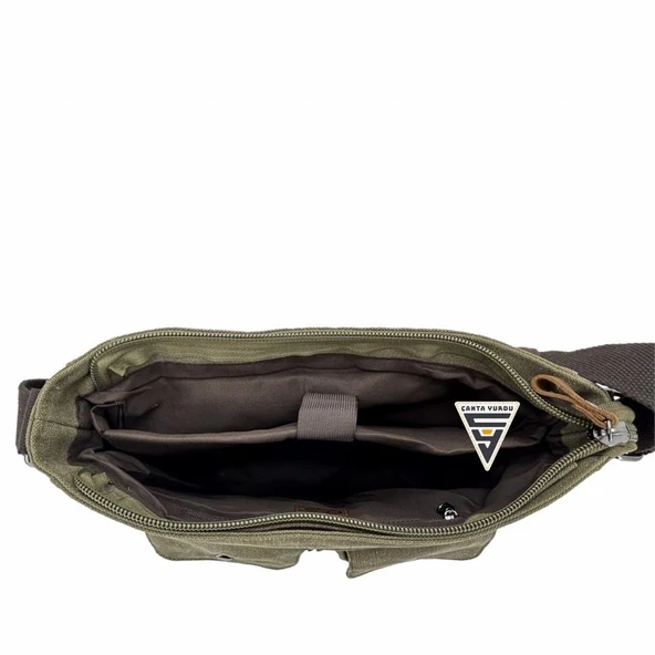 Ççs London 31469 Kanvas Postacı Omuz Çanta Haki - Resim 2