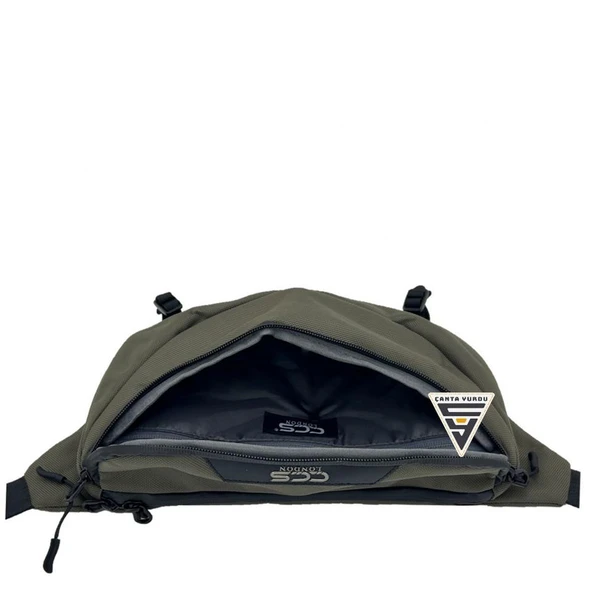 ÇÇS London 31412 Çift Gözlü XL Bel Çantası Haki - Resim 3