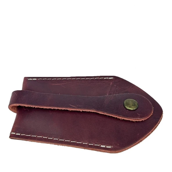 Hakiki Deri Hazneli Anahtarlık Bordo - Resim 4