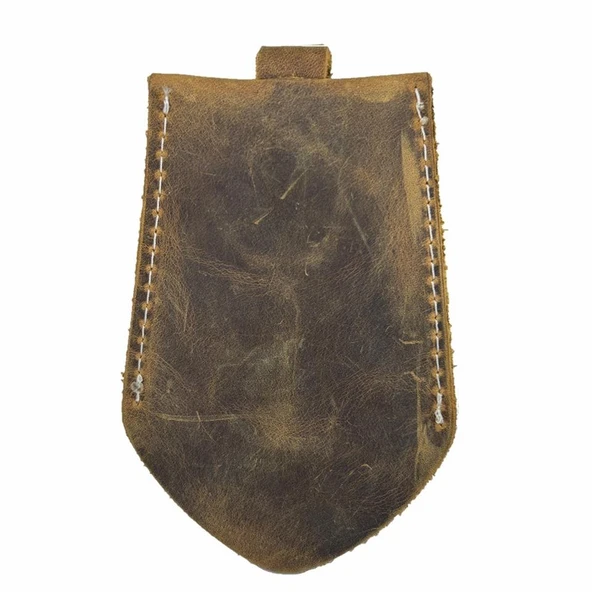 Hakiki Deri Hazneli Anahtarlık Crazy Taba - Resim 3