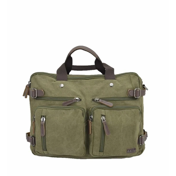 Ççs London 31458 Kanvas Sırt Laptop ve Evrak Çantası Haki ürün görseli