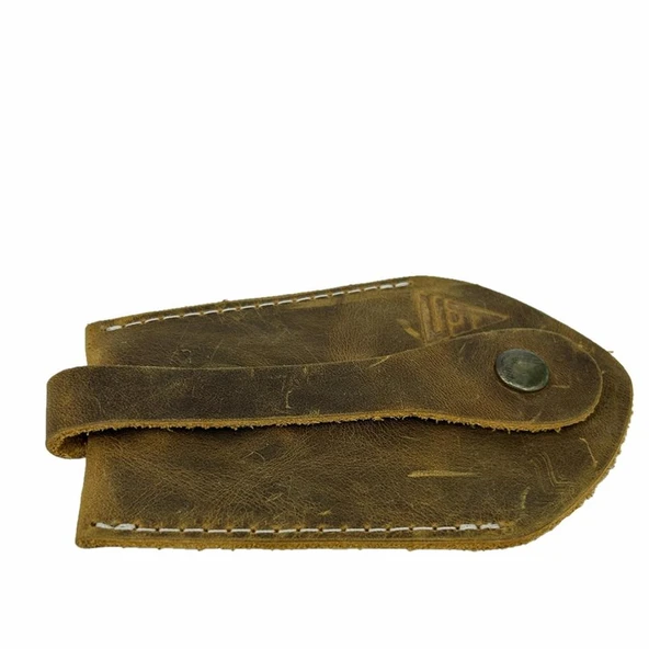 Hakiki Deri Hazneli Anahtarlık Crazy Taba - Resim 5