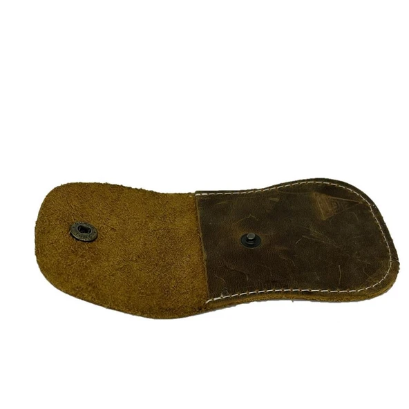 Hakiki Deri Anahtar Bozuk Para Cüzdanı Crazy Taba - Resim 3