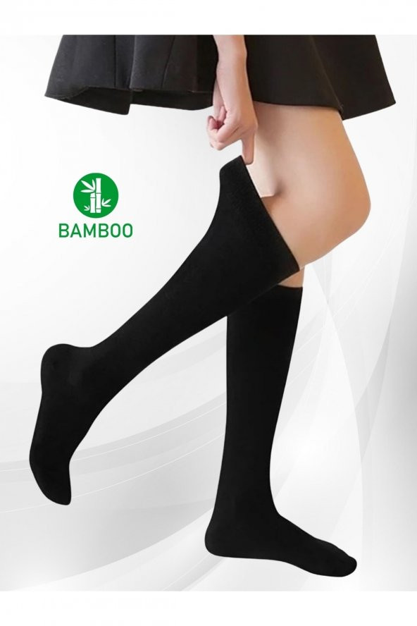 Teni Göstermeyen Bambu Dikişsiz Diz Altı Kadın Çorap Tek Çift