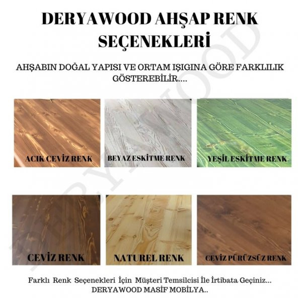 Deryawood Masif Ahşap Andora Bank  37*100*45cm - Resim 3