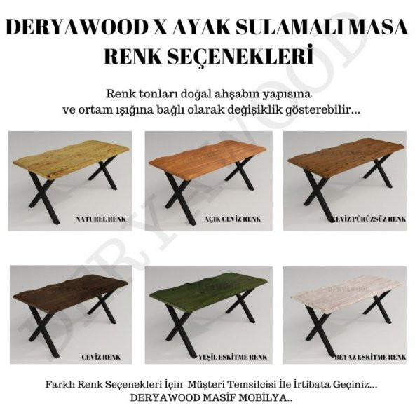 Deryawood Masif Ahşap Picea Sulamalı Mutfak Masası 85*160*76cm - Resim 3