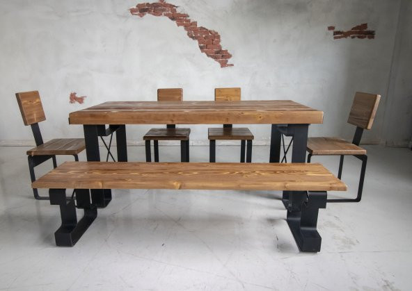 Deryawood Masif Ahşap Yemek Masası 200*85 Cm - 3