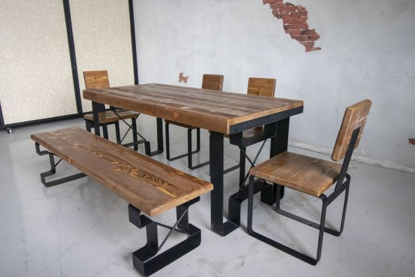 Deryawood Masif Ahşap Yemek Masası 200*85 Cm - 4