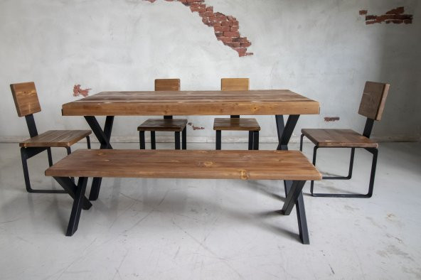 Deryawood Masif Ahşap Masa 160*85 Cm - Resim 3