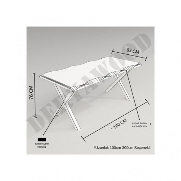 Deryawood Masif Ahşap Picea Sulamalı Mutfak Masası 85*120*76cm ürün görseli