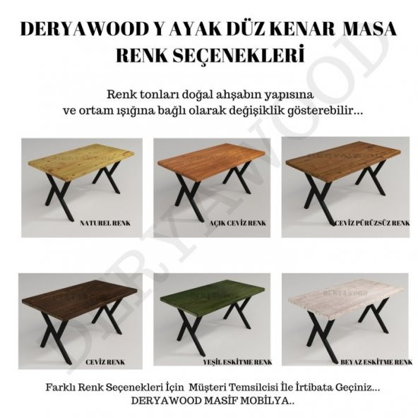 Deryawood Masif Ahşap Anteres Mutfak Masası 70*170*76 Cm - Resim 3