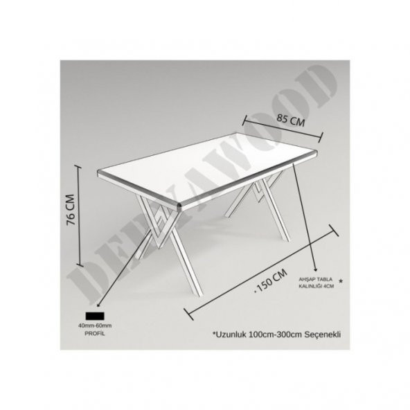 Deryawood Masif Ahşap Alnilam Mutfak Masası 85*240*76 Cm - Resim 5
