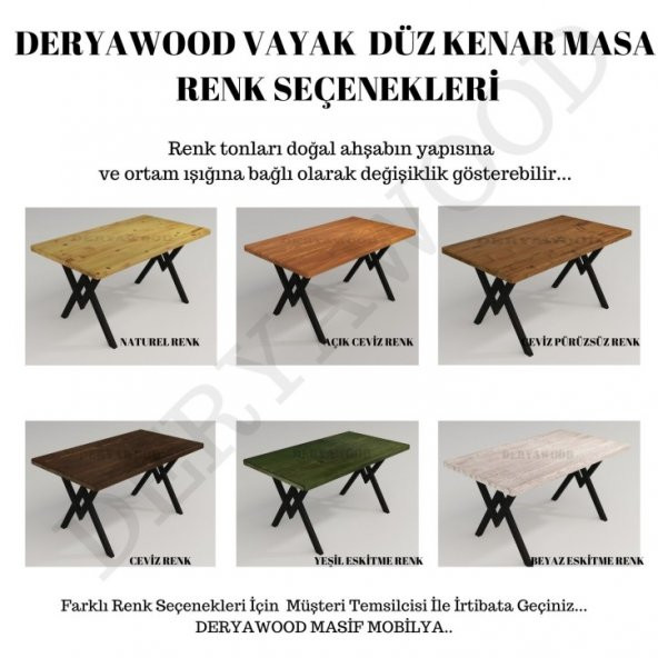 Deryawood Masif Ahşap Alnilam Mutfak Masası 85*240*76 Cm - Resim 3