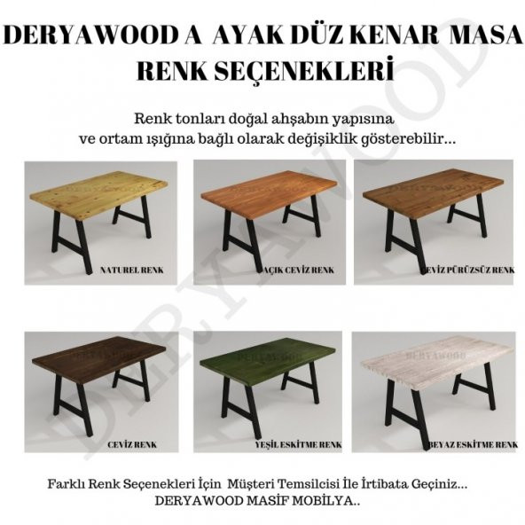 Deryawood Masif Ahşap Agena Mutfak Masası 85*200*76 Cm - Resim 3