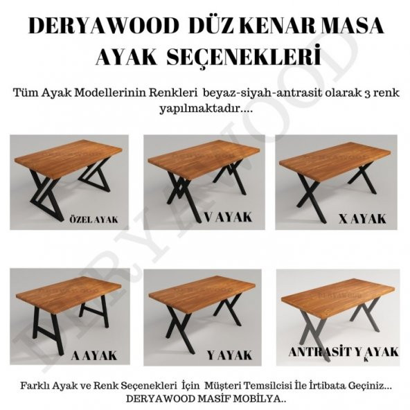 Deryawood Masif Ahşap Algol Mutfak Masası 85*240*76 Cm - 4