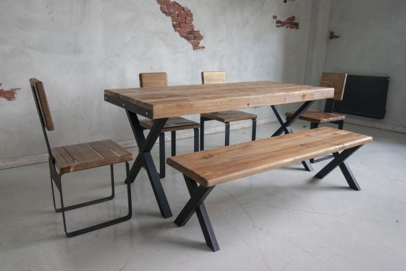 Deryawood Masif Ahşap Yemek Masası 220*85 Cm - Resim 2