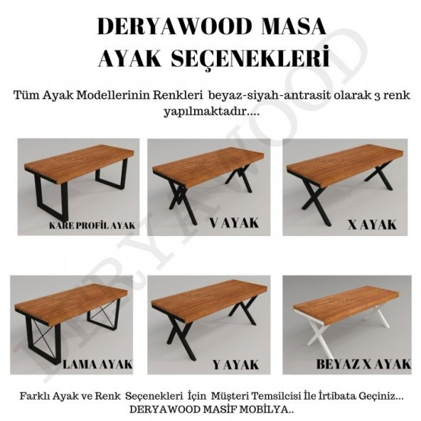 Deryawood Masif Ahşap Sirius Toplantı Masası 110*280*76 Cm - 3
