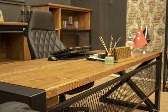 Masif Ahşap Çalışma Masası 240cm X 85cm - 2