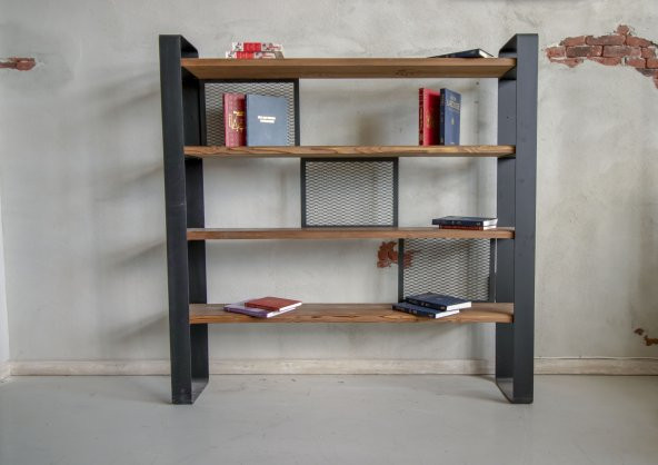 Deryawood Masif Ahşap  Kitaplık 240*30*180 Cm - 2