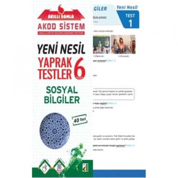 Akıllı Damla Sosyal Bilgiler Yeni Nesil Yaprak Testler-6. Sınıf