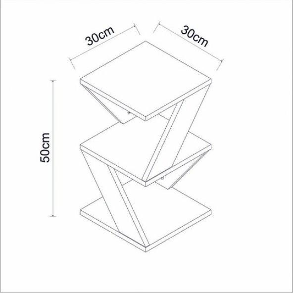 BMdekor Yan Sehpa Arte Safir Meşe - 5