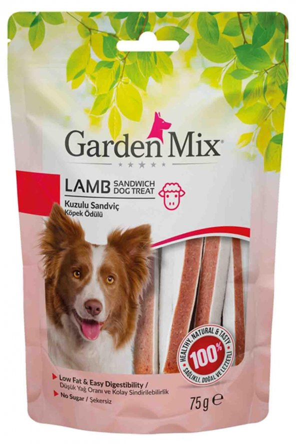 Garden Mix Kuzulu Sandviç Köpek Ödül Maması 75 gr