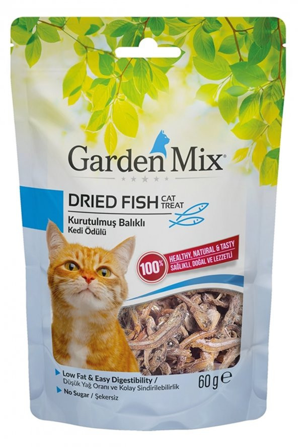 Garden Mix Kurutulmuş Balıklı Kedi Ödül Maması 60 gr