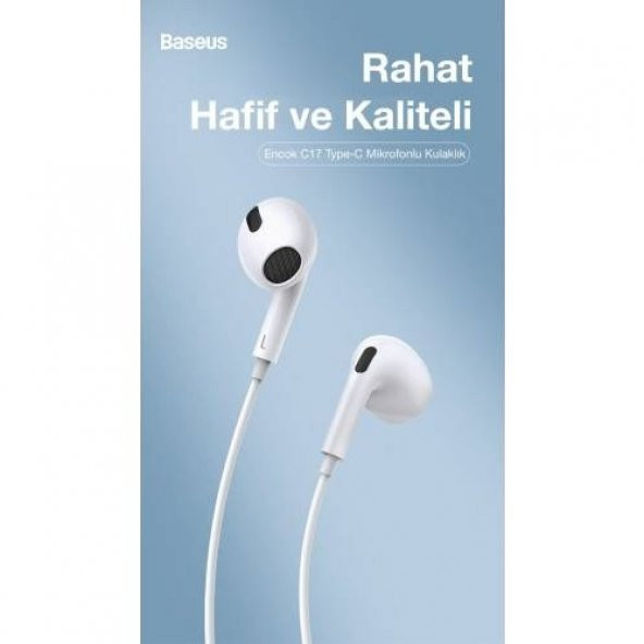 Baseus HD Mikrofonlu Kulakiçi Kablolu Type-C Kulaklık 20Hz-20kHz Hareketli Bobin  Type-C Kulaklık - 3