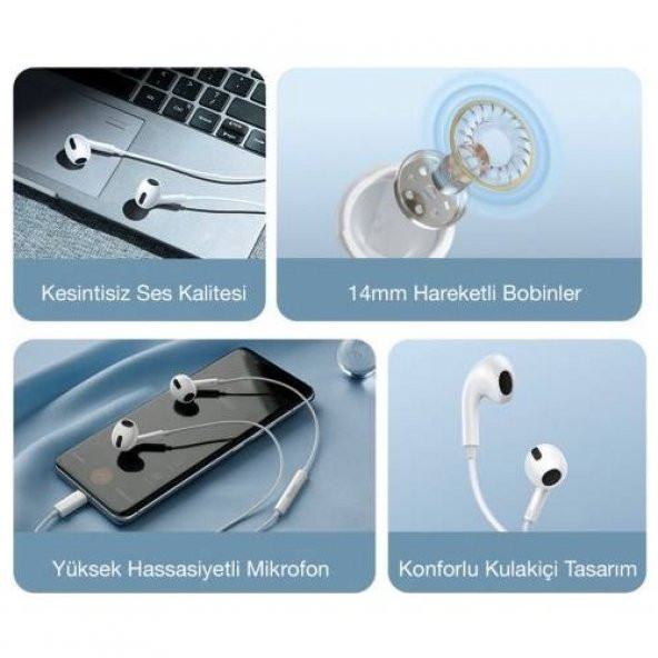 Baseus HD Mikrofonlu Kulakiçi Kablolu Type-C Kulaklık 20Hz-20kHz Hareketli Bobin  Type-C Kulaklık - 5