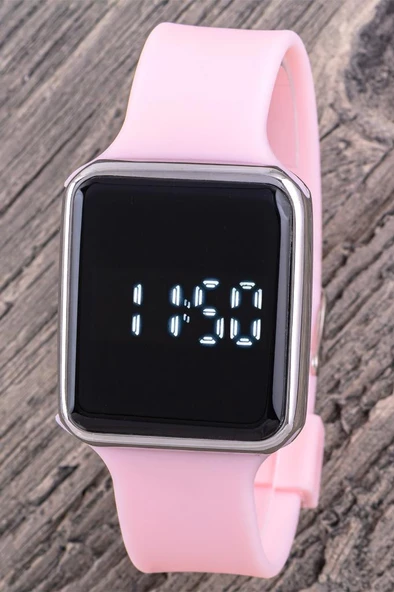 Oleydi Toz Pembe Renk Silikon Kordon Dokunmatik Ekran Genç Kız Kadın Kol Saati ST-304372 - Resim 5