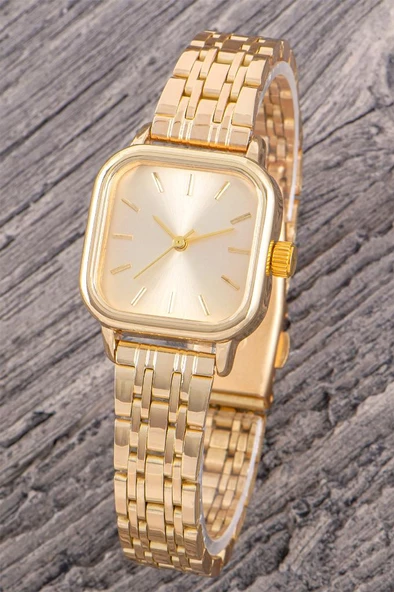 Kadın kol saati Metal Kordon Sarı Renk İç kadranı Sarı Retro Vintage Çıtçıtlı Model ST-304371 - 3