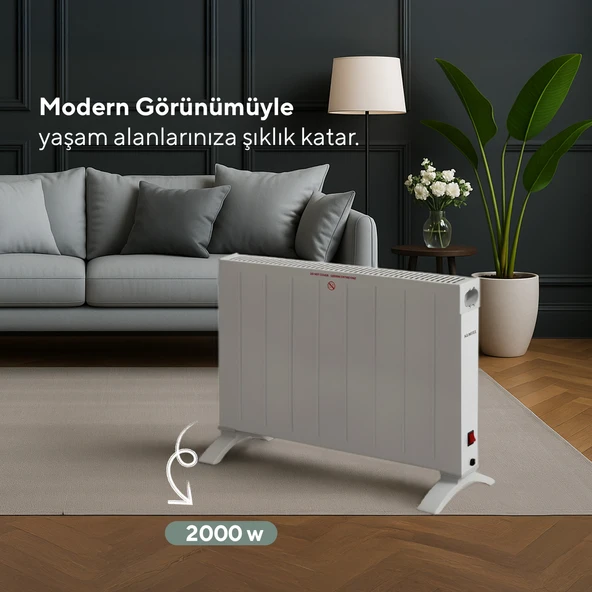 Kumtel Beyaz Konvektör Isıtıcı 2000W HC-2930 - 2