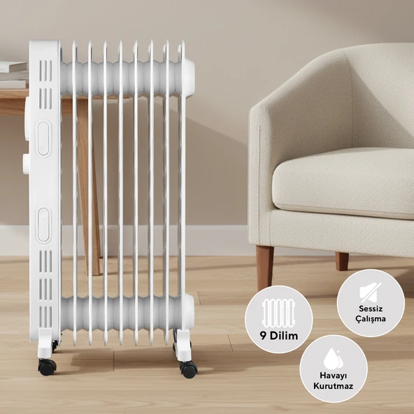 Kumtel Kum-1225 9 Dilim Beyaz Radyatör - 2
