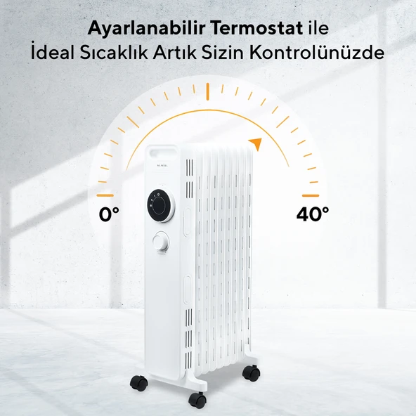 Kumtel Kum-1225 9 Dilim Beyaz Radyatör - Resim 5