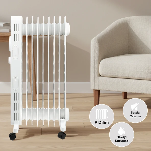 Kumtel Kum-1225 9 Dilim Beyaz Radyatör - Resim 2