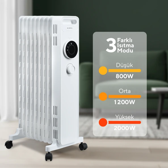 Kumtel Kum-1225 9 Dilim Beyaz Radyatör - Resim 3